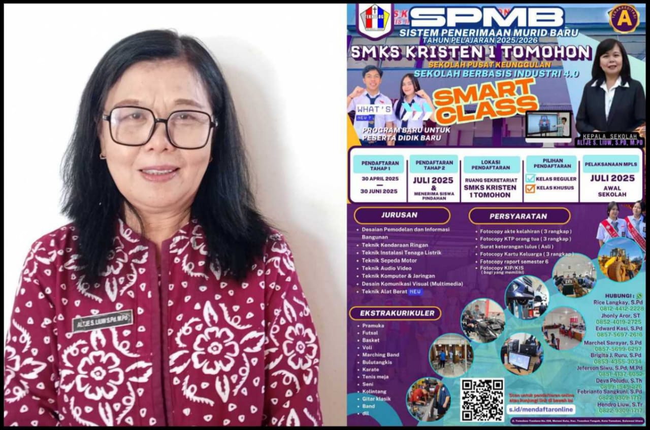 SMKS Kristen 1 Tomohon Buka Pendaftaran Siswa Baru