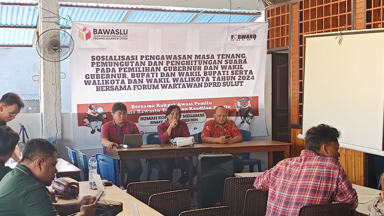 Bawaslu dan Forward Sulut Sosialisasi Pengawasan Masa Tenang 