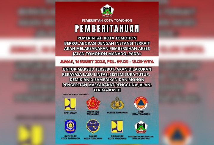 Besok, Rekayasa Skema Buka Tutup Akses Transportasi Manado-Tomohon