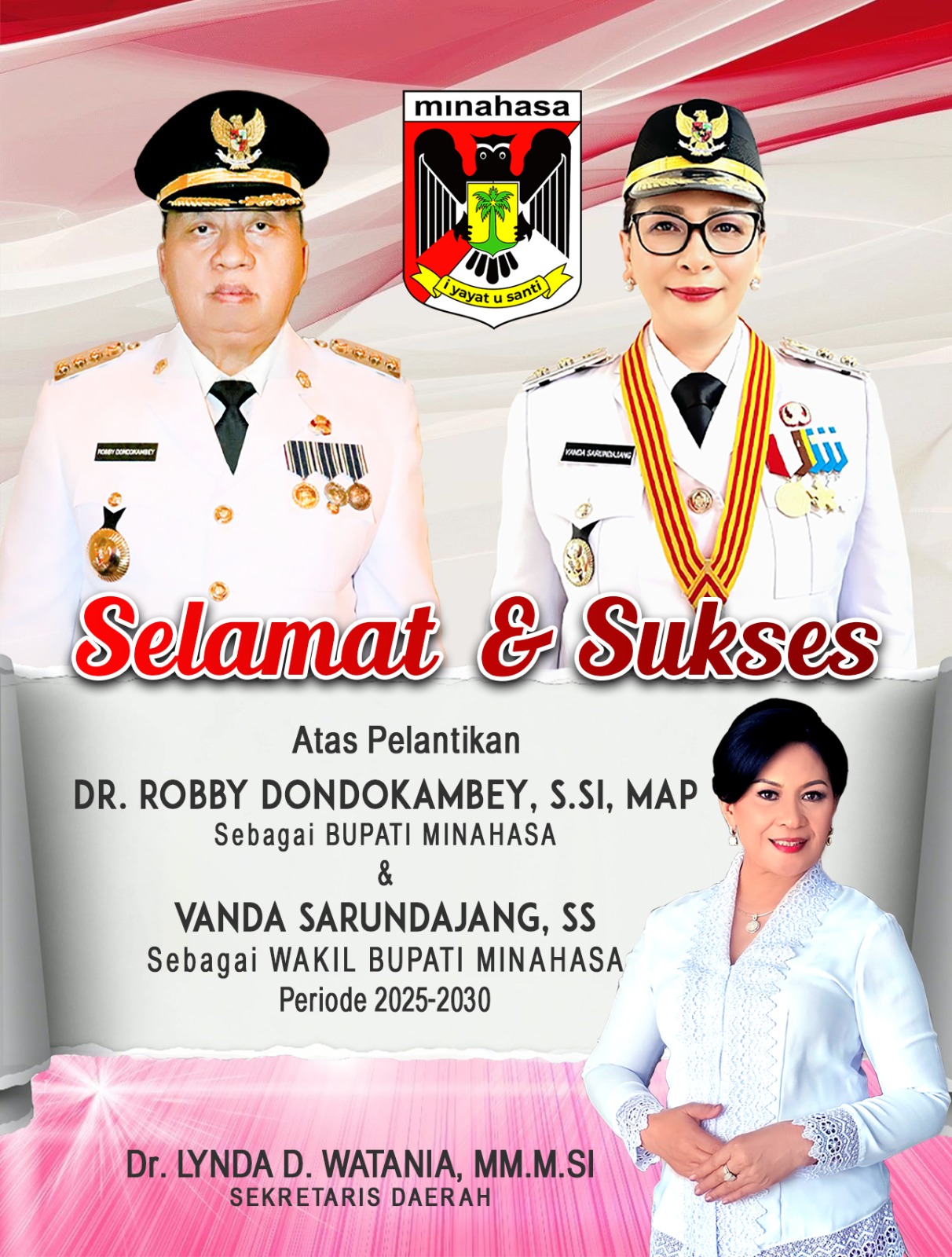 Jajaran Pemkab Minahasa dan Masyarakat Ucapkan Selamat Atas Dilantiknya RD-Vasung di Istana Presiden