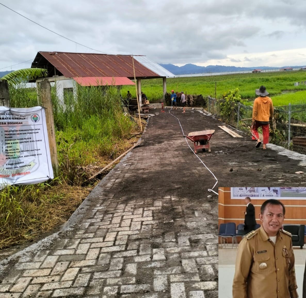 Pemdes Sendangan Bangun Jalan Paving Block di Sejumlah Titik